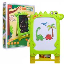 Quadro de Desenhos Multifuncional 3 e 1 Para Aprendizado Dinossauro Verde Castela