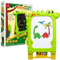 Quadro de Desenhos Multifuncional 3 e 1 Para Aprendizado Dinossauro Verde Castela