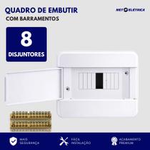 Quadro de Distribuição com Barramento 8 Din Embutir Forceline Quadro de Distribuição com Barramento 8 Din Embutir Forceline