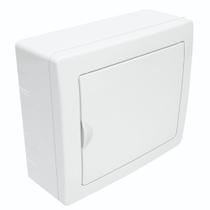 Quadro de Distribuição de Sobrepor Para 6 Disjuntores Nema Ou 8 Din Porta Branca Reversível 3213 Quadro de Distribuição de Sobrepor Para 6 Disjuntores Nema Ou 8 Din Porta Branca Reversível 3213