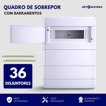 Quadro de distribuição elétrica com Barramento 36 disjuntores Sobrepor Quadro de distribuição elétrica com Barramento 36 disjuntores Sobrepor