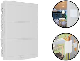 Quadro De Distribuição Slim 48 Disjuntores Sem Barramento Embutir Comercial Industrial Cor Branco Tigre