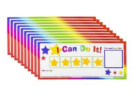 Quadro de Fichas Kenson Kids Eu Consigo 13x28cm Pacote com 10