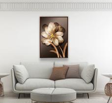 Quadro de flor - flower with gold drops