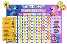 Quadro De Incentivo Infantil Stitch E Angel