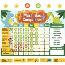 Quadro De Incentivo Rotina De Geladeira - Dinossauros Emojis