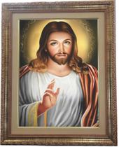 Quadro de Jesus Cristo Abençoando, Mod. 12, 53x43cm. Angelus Quadro de Jesus Cristo Abençoando, Mod. 12, 53x43cm. Angelus