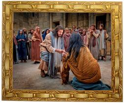 Quadro De Jesus Cristo Com A Adultera, Mod.01, 30x25 Angelus Quadro De Jesus Cristo Com A Adultera, Mod.01, 30x25 Angelus