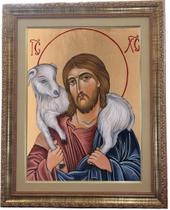 Quadro De Jesus Cristo O Bom Pastor, Mod.06, 53x43cm Angelus