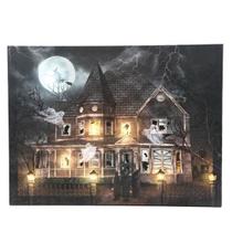 Quadro de Led Mansão Abandonada 31x56cm - 1 Un - Cromus Halloween