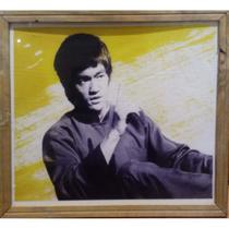 Quadro de Madeira com Moldura de Madeira Bruce Lee/Cinema Quadro de Madeira com Moldura de Madeira Bruce Lee/Cinema