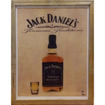 Quadro de Madeira com Moldura de Madeira Jack Daniel's Tenesse Traditions/Copo/Garrafa/Bebida Quadro de Madeira com Moldura de Madeira Jack Daniel's Tenesse Traditions/Copo/Garrafa/Bebida
