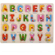 Quadro De Madeira Educativo Com Letras Alfabeto Palavras e Figuras Shiny Toys