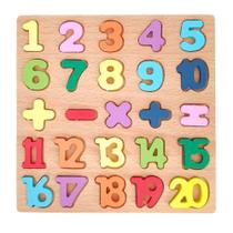 Quadro De Madeira Educativo Com Números 1 ao 20 e Símbolos Art Brink