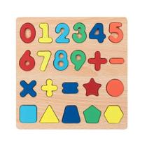 Quadro De Madeira Educativo Com Números Pequenos 0 ao 9 Com Símbolos e Formas Art Brink Quadro De Madeira Educativo Com Números Pequenos 0 ao 9 Com Símbolos e Formas Art Brink