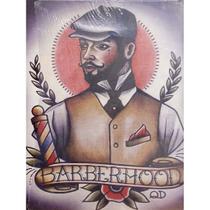 Quadro de Madeira Médio (42cmX30cm) Barberhood/Ilustração Quadro de Madeira Médio (42cmX30cm) Barberhood/Ilustração