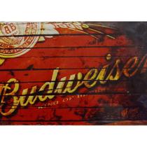 Quadro de Madeira Médio (42cmX30cm) Budweiser King of the Beer/Cerveja/Bebida