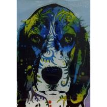 Quadro de Madeira Médio (42cmX30cm) Cachorro Colorido/Beagle/Ilustração