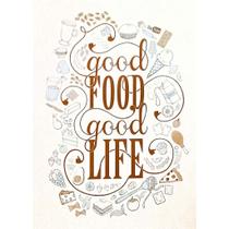 Quadro de Madeira Médio (42cmX30cm) Good FOOD good LIFE Quadro de Madeira Médio (42cmX30cm) Good FOOD good LIFE