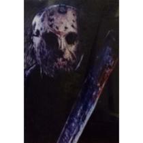 Quadro de Madeira Médio (42cmX30cm) Jason/Sexta-Feira 13/Cinema/Terror