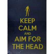 Quadro de Madeira Médio (42cmX30cm) Keep calm ande aim for the head/Mantenha a calma e atire na cabeça/Zumbi/Ilustração Quadro de Madeira Médio (42cmX30cm) Keep calm ande aim for the head/Mantenha a calma e atire na cabeça/Zumbi/Ilustração