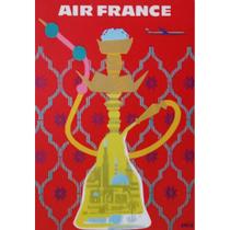 Quadro de Madeira Médio (42cmX30cm) Narguile/Air France/Ilustração