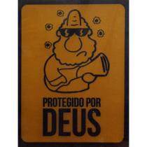 Quadro de Madeira Médio (42cmX30cm) Protegido por Deus/Um Sábado Qualquer/Ilustração