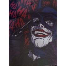 Quadro de Madeira Médio (42cmX30cm) The Joker/Coringa/Batman/Disfarce de Batman/Revólver