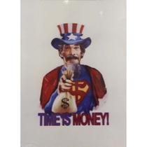Quadro de Madeira Médio (42cmX30cm) Time is Money!/Tio Sam/Seu Madruga/Mashup