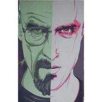 Quadro de Madeira Pequeno (30cmX20cm) Breaking Bad/Heisenberg/Jesse Pinkman duas caras