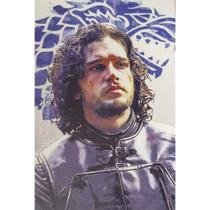 Quadro de Madeira Pequeno (30cmX20cm) Game of Thrones/Personagem/Casa Stark/Jon Snow/Literatura/Série