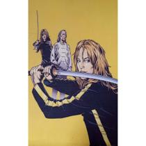 Quadro de Madeira Pequeno (30cmX20cm) Kill Bill A Noiva/Elle Driver/Bill/Cinema/Ilustração
