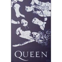 Quadro de Madeira Pequeno (30cmX20cm) Queen/Música/Rockstar/Preto e Branco