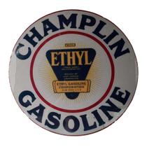 Quadro de Madeira Redondo Médio Champlin Gasoline/Combustível 30cm diâmetro