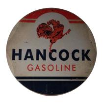 Quadro de Madeira Redondo Médio Hancock Gasoline/Combustível 30cm diâmetro