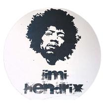 Quadro de Madeira Redondo Médio Jimi Hendrix/Face/Preto e Branco 30cm diâmetro Quadro de Madeira Redondo Médio Jimi Hendrix/Face/Preto e Branco 30cm diâmetro