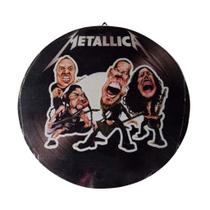 Quadro de Madeira Redondo Médio Metallica/Caricatura/Rock 30cm diâmetro Quadro de Madeira Redondo Médio Metallica/Caricatura/Rock 30cm diâmetro