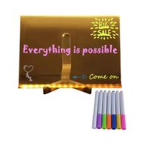 Quadro De Mensagens Acrílico Iluminado Por LED, Quadro De Apagar Seco Brilhante Com 7 Canetas, Placa