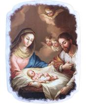 Quadro De Mesa Natal Colecionável Sagrada Família De 14x20cm Quadro De Mesa Natal Colecionável Sagrada Família De 14x20cm