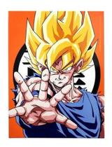 quadro de metal goku super sayajin - zona criativa