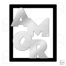 Quadro de Parede Decorativo Amor Letras Mdf 6mm 40x33cm