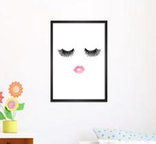 Quadro de Parede Decorativo Face Feminina Cílios Grande