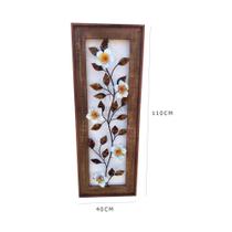 Quadro de parede ferro decorativo artesanal floral quarto cozinha sala sacada varanda retangular - MINAS ARTE PRÓPRIA