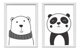 Quadro De Parede Infantil Quarto Urso E Panda 2 De 34 X 44 - Meu Rodapé