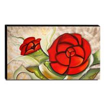 Quadro de Pintura Rosa Estilizada 70x120cm-1324 Quadro de Pintura Rosa Estilizada 70x120cm-1324