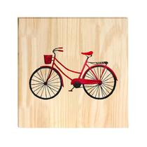 Quadro de Pinus Decorativo Bicicleta 30x30