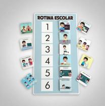 Quadro de Rotina Escolar 6 Passos UNISSEX - Voz em Papel