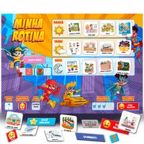 Quadro de Rotina Incentivo Ao Bom Comportamento 30x40cm 1 Caneta e 96 Tags Modelo de Geladeira