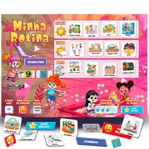 Quadro de Rotina Incentivo Ao Bom Comportamento 30x40cm 1 Caneta e 96 Tags Modelo de Geladeira