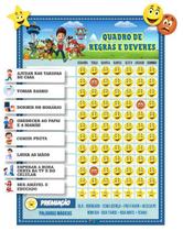 Quadro De Rotina Infantil De Geladeira Imantado Lavavel